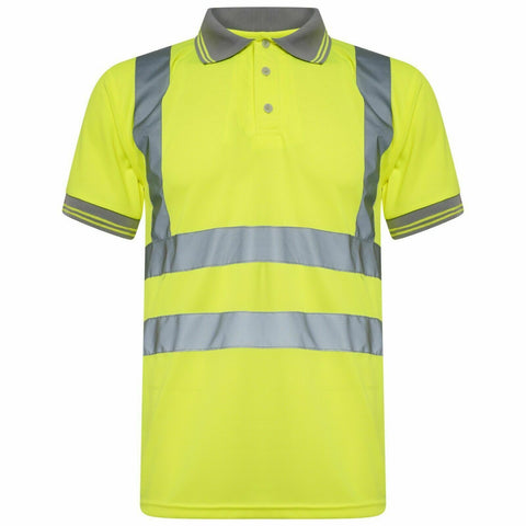 Hi Vis Short Sleeve Polo Shirt With Reflective Tape