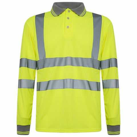 Step Ahead Hi Vis Long Sleeve Polo Shirt