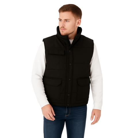 PREMIUM MULTI POCKETS PADDED BODYWARMER GILET BLACK & NAVY