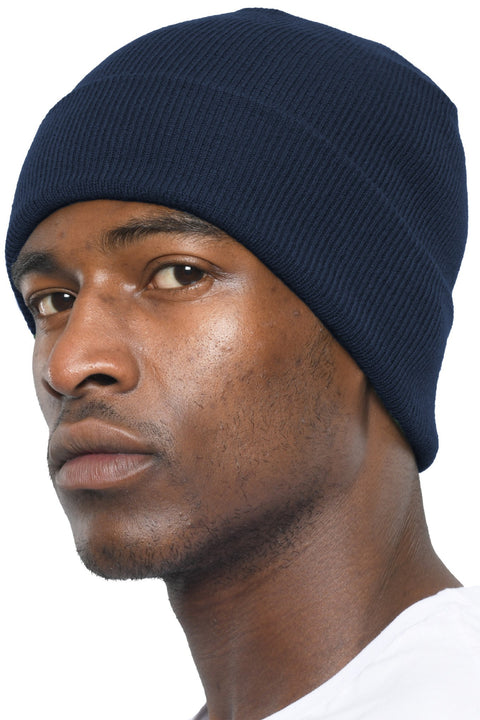 Cap Knitted Ski Turn Up Adult