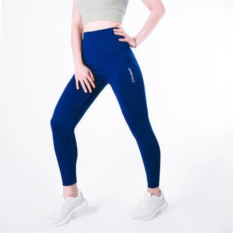 Step Ahead Women's Seamless High Waisted Deep Blue Work Out Leggings