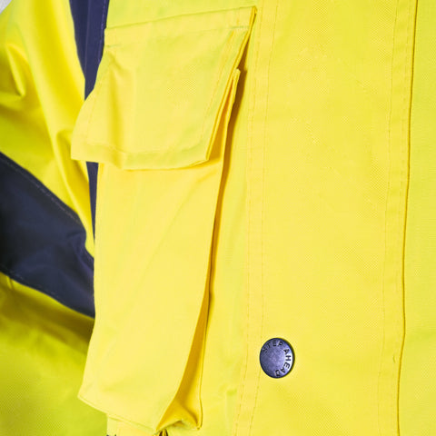 Step Ahead Hi Visibility Yellow/Navy Two Tone Bomber Jacket