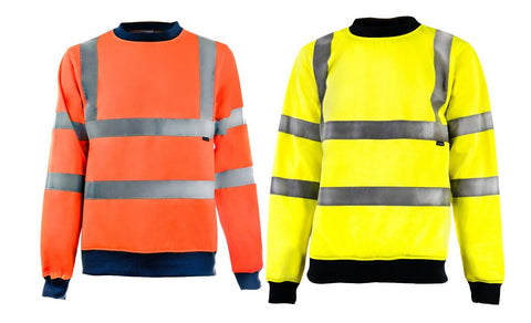 STEP AHEAD High Visibility Crew Neck Sweatshirt Work Safety Jumper
