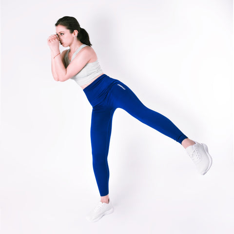 Step Ahead Women's Seamless High Waisted Deep Blue Work Out Leggings